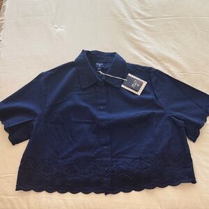 Roller Rabbit Navy Blue Blouse